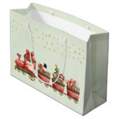 おもちゃお洒落付きヴィンテージクリスマストレイン ラージペーパーバッグ (裏面アングル)