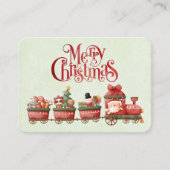 おもちゃお洒落付きヴィンテージクリスマストレイン 名刺 (正面)
