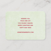 おもちゃお洒落付きヴィンテージクリスマストレイン 名刺 (裏面)