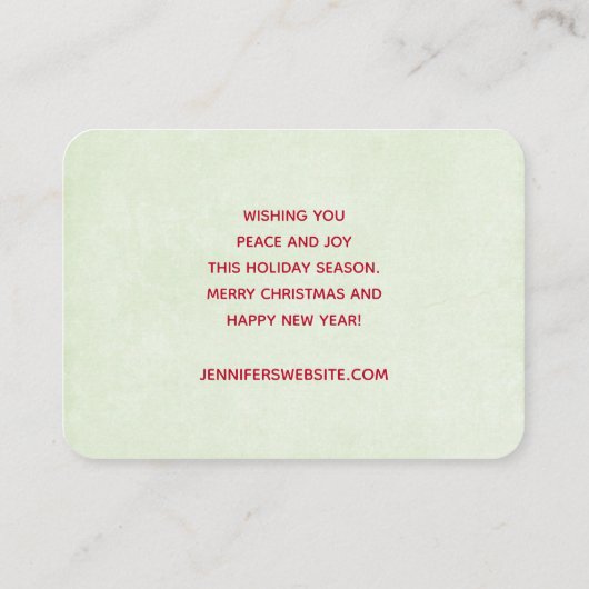 おもちゃお洒落付きヴィンテージクリスマストレイン 名刺 (裏面)