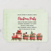 おもちゃお洒落付きヴィンテージクリスマストレイン 招待状 (正面/裏面)