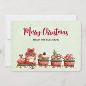 おもちゃつきヴィンテージかわいいクリスマストレイン シーズンカード (正面)