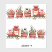 おもちゃつきヴィンテージかわいいクリスマストレイン シール (シート)