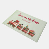 おもちゃつきヴィンテージかわいいクリスマストレイン ドアマット (アングル)