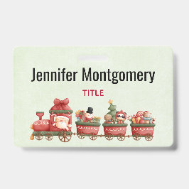 おもちゃつきヴィンテージかわいいクリスマストレイン バッジ