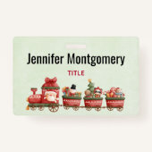 おもちゃつきヴィンテージかわいいクリスマストレイン バッジ (裏面)