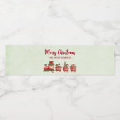 おもちゃつきヴィンテージかわいいクリスマストレイン ペットボトルラベル (シングルラベル)