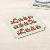 おもちゃつきヴィンテージかわいいクリスマストレイン ペーパーコースター (アングル)