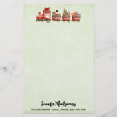 おもちゃつきヴィンテージかわいいクリスマストレイン 便箋 (正面)