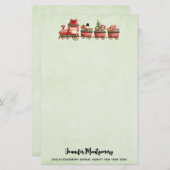 おもちゃつきヴィンテージかわいいクリスマストレイン 便箋 (正面/裏面)