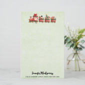 おもちゃつきヴィンテージかわいいクリスマストレイン 便箋 (スタンド正面)