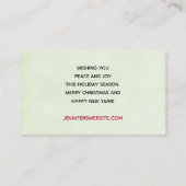 おもちゃつきヴィンテージかわいいクリスマストレイン 名刺 (裏面)