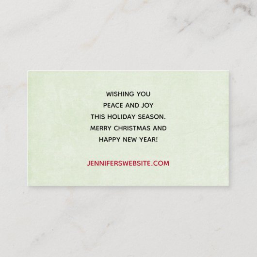 おもちゃつきヴィンテージかわいいクリスマストレイン 名刺 (裏面)