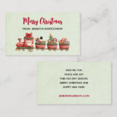 おもちゃつきヴィンテージかわいいクリスマストレイン 名刺 (正面/裏面)