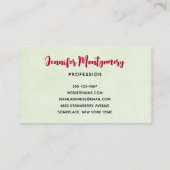 おもちゃつきヴィンテージかわいいクリスマストレイン 名刺 (裏面)