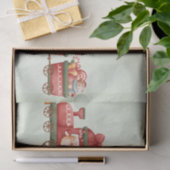 おもちゃつきヴィンテージかわいいクリスマストレイン 薄葉紙 (ギフト)