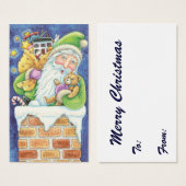 おもちゃつき煙突のサンタクロースかわいいクリスマス (正面&裏面)