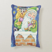 おもちゃつき煙突のサンタクロースかわいいクリスマス アクセントクッション (裏面(縦))