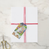 おもちゃつき煙突のサンタクロースかわいいクリスマス ギフトタグ (より糸付き)