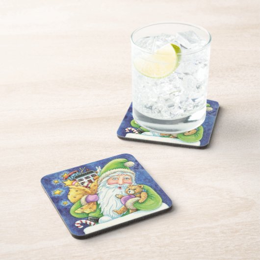 おもちゃつき煙突のサンタクロースかわいいクリスマス コースター (右側)