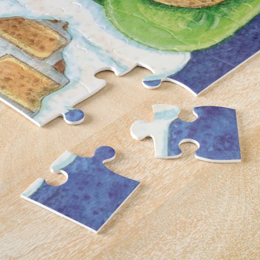 おもちゃつき煙突のサンタクロースかわいいクリスマス ジグソーパズル (側面)