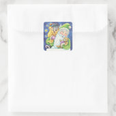 おもちゃつき煙突のサンタクロースかわいいクリスマス スクエアシール (バッグ)