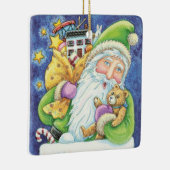 おもちゃつき煙突のサンタクロースかわいいクリスマス セラミックオーナメント (右)