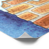 おもちゃつき煙突のサンタクロースかわいいクリスマス ポスター (角)