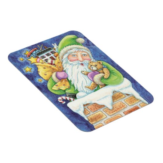 おもちゃつき煙突のサンタクロースかわいいクリスマス マグネット (右側)