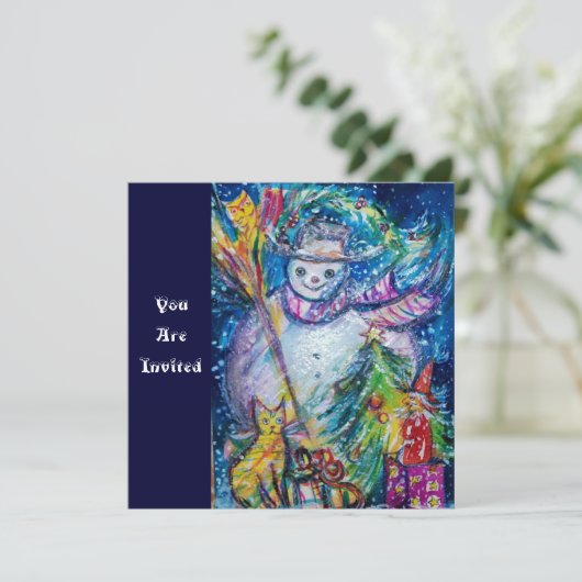 おもちゃつき雪だるま、クリスマスパーティー 招待状 (スタンド正面)