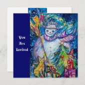 おもちゃつき雪だるま、クリスマスパーティー 招待状 (正面/裏面)