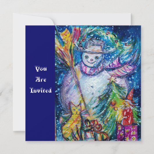 おもちゃつき雪だるま、クリスマスパーティー 招待状 (正面)