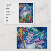 おもちゃつき雪だるま、白い青色の黄色 名刺 (正面/裏面)