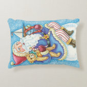 おもちゃつき雪玉サンタクロースかわいいクリスマス アクセントクッション (正面)