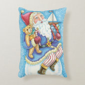 おもちゃつき雪玉サンタクロースかわいいクリスマス アクセントクッション (正面(垂直))