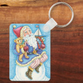 おもちゃつき雪玉サンタクロースかわいいクリスマス キーホルダー (裏面)