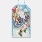 おもちゃつき雪玉サンタクロースかわいいクリスマス ギフトタグ (正面)