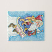 おもちゃつき雪玉サンタクロースかわいいクリスマス ジグソーパズル (横)
