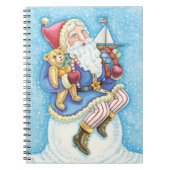 おもちゃつき雪玉サンタクロースかわいいクリスマス ノートブック (正面)