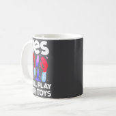 おもちゃで遊ぶ 大人向けユーモア 女性の恥ずかしさ コーヒーマグカップ (正面左)