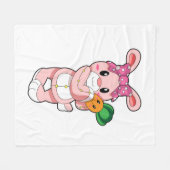 おもちゃとしてのウサギ フリースブランケット (正面(横))