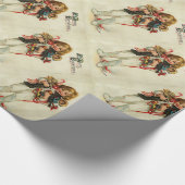 おもちゃとクリスマスストッキングとギフト付き子供 ラッピングペーパー (角)