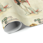 おもちゃとクリスマスプレゼントを持った子ども ラッピングペーパー (ロールコーナー)