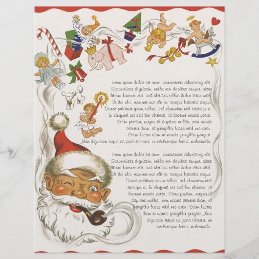 おもちゃと人形を持つサンタクロースのヴィンテージクリスマス (正面)