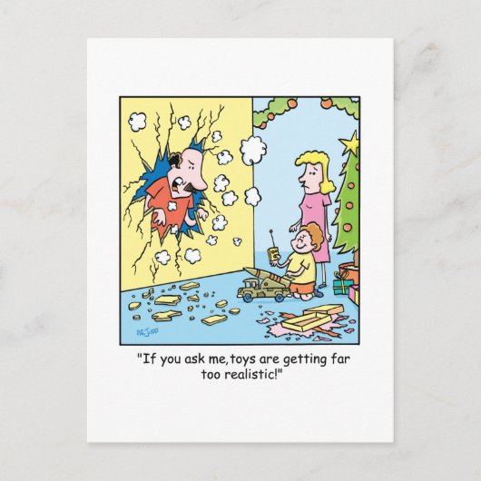 おもちゃについてのクリスマスの漫画! シーズンポストカード (正面)