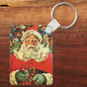 おもちゃのあるソリのヴィンテージクリスマスサンタクロース キーホルダー (裏面)