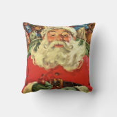 おもちゃのあるソリのヴィンテージクリスマスサンタクロース クッション (裏面)