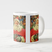 おもちゃのあるソリのヴィンテージクリスマスサンタクロース ジャンボコーヒーマグカップ (正面右)