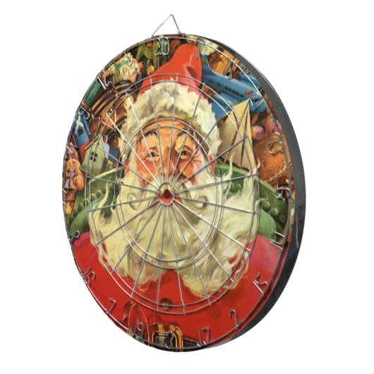 おもちゃのあるソリのヴィンテージクリスマスサンタクロース ダーツボード (正面右)