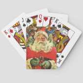おもちゃのあるソリのヴィンテージクリスマスサンタクロース トランプ (裏面)